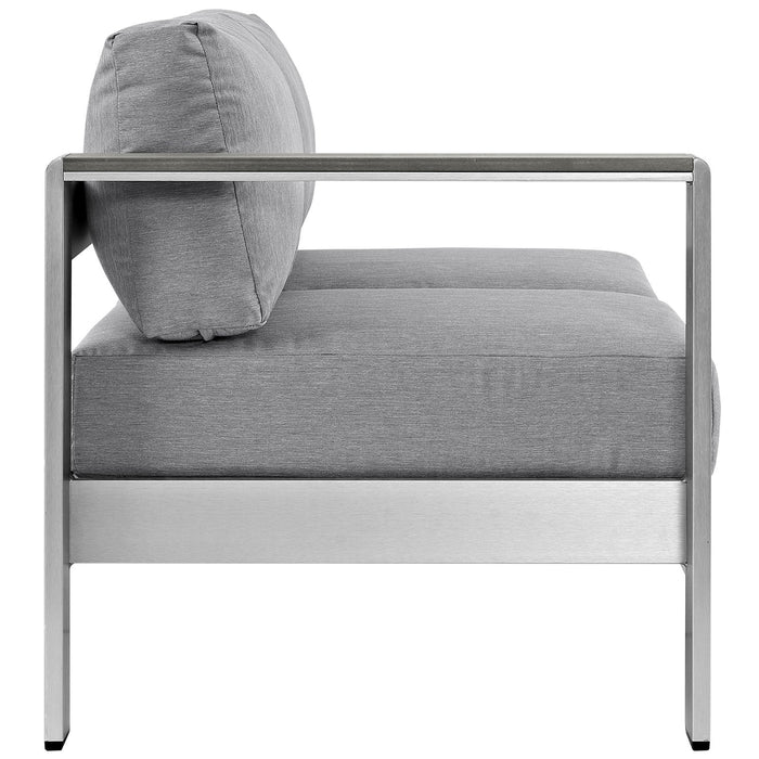 Shore Left-Arm Corner Sectional Outdoor Patio Aluminum Loveseat - view 8