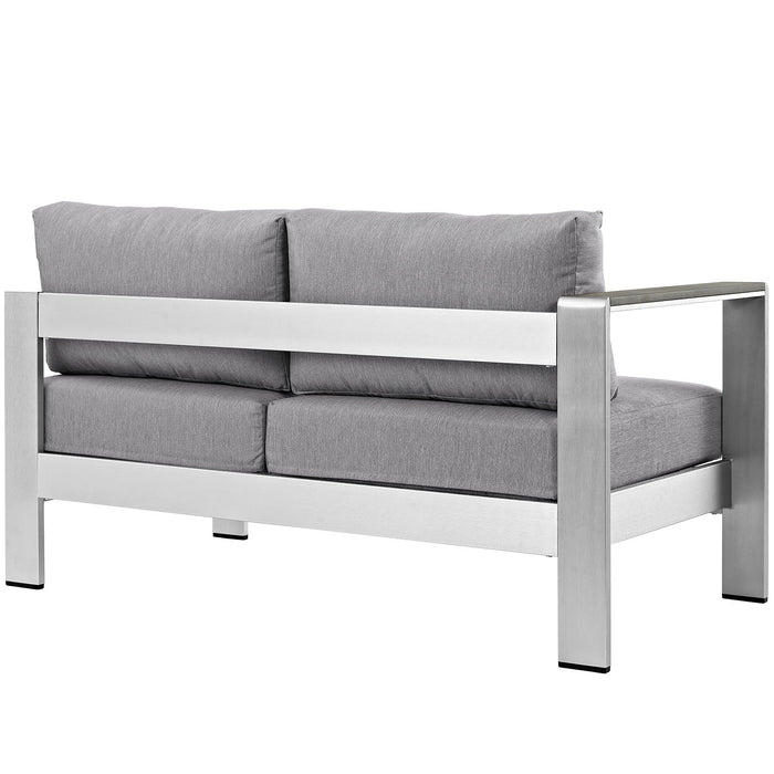 Shore Left-Arm Corner Sectional Outdoor Patio Aluminum Loveseat - view 7