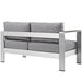 Shore Left-Arm Corner Sectional Outdoor Patio Aluminum Loveseat - view 7