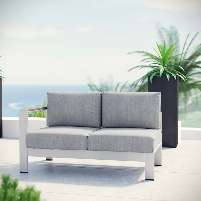 Shore Left-Arm Corner Sectional Outdoor Patio Aluminum Loveseat - view 5