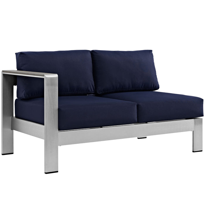 Shore Left-Arm Corner Sectional Outdoor Patio Aluminum Loveseat - view 10