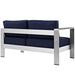 Shore Left-Arm Corner Sectional Outdoor Patio Aluminum Loveseat - view 12