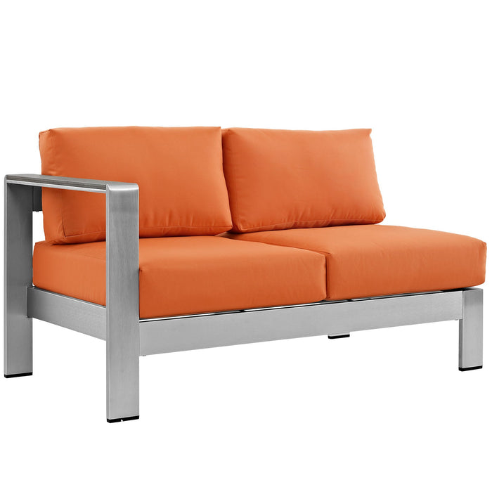 Shore Left-Arm Corner Sectional Outdoor Patio Aluminum Loveseat - view 14