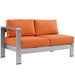 Shore Left-Arm Corner Sectional Outdoor Patio Aluminum Loveseat - view 14