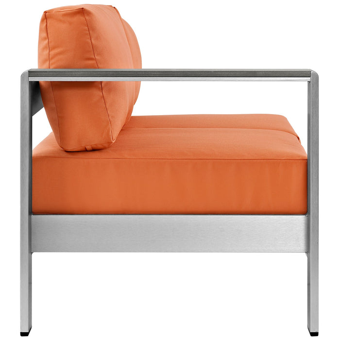 Shore Left-Arm Corner Sectional Outdoor Patio Aluminum Loveseat - view 15