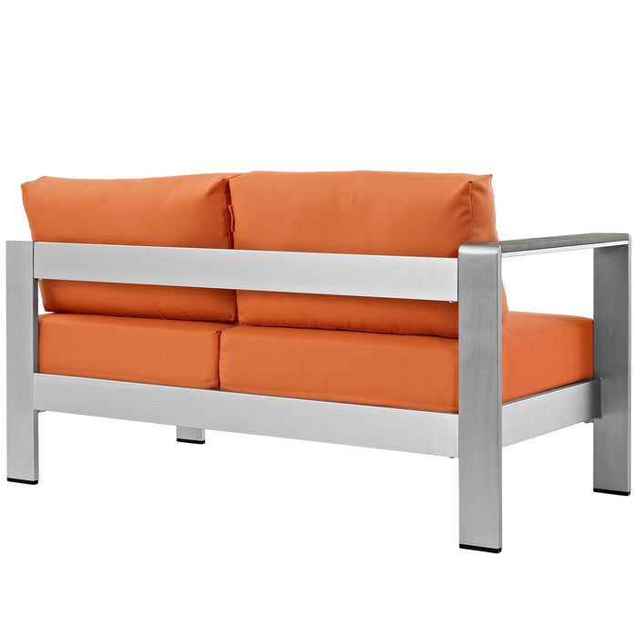 Shore Left-Arm Corner Sectional Outdoor Patio Aluminum Loveseat - view 16