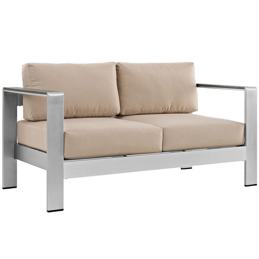 Shore Outdoor Patio Aluminum Loveseat - alternate angle view