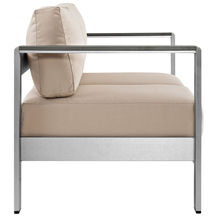 Shore Outdoor Patio Aluminum Loveseat - detail close-up