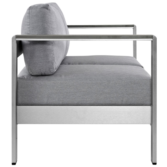 Shore Outdoor Patio Aluminum Loveseat - view 7