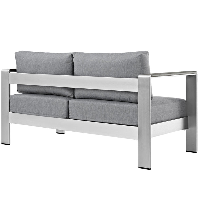 Shore Outdoor Patio Aluminum Loveseat - view 8