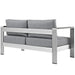 Shore Outdoor Patio Aluminum Loveseat - view 8