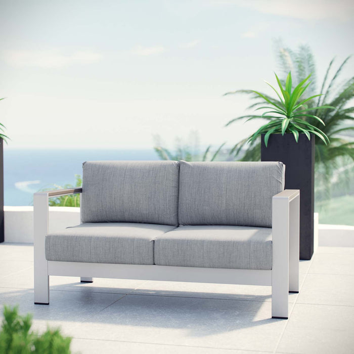 Shore Outdoor Patio Aluminum Loveseat - view 5
