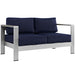 Shore Outdoor Patio Aluminum Loveseat - view 10