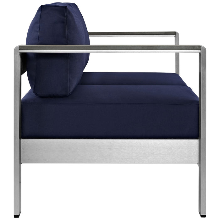 Shore Outdoor Patio Aluminum Loveseat - view 11