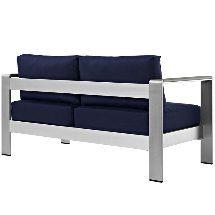 Shore Outdoor Patio Aluminum Loveseat - view 12