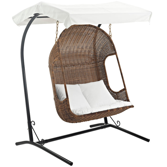 Modway Vantage Outdoor Patio Swing Chair With Stand Living Room Furniture in White
