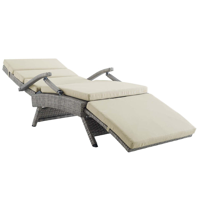 Envisage Chaise Outdoor Patio Wicker Rattan Lounge Chair - in lifestyle setting