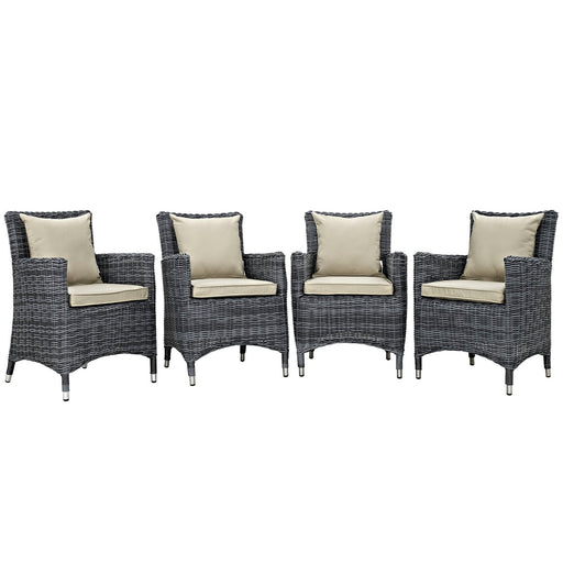 Summon 4 Piece Outdoor Patio Sunbrella® Dining Set - Modway \outdoor\dining chairs