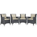 Summon 4 Piece Outdoor Patio Sunbrella® Dining Set - Modway \outdoor\dining chairs