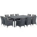 Modway Summon 11 Piece Outdoor Patio Sunbrella® Dining Set - View 32