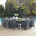 Modway Summon 11 Piece Outdoor Patio Sunbrella® Dining Set - Installation View