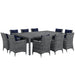 Modway Summon 11 Piece Outdoor Patio Sunbrella® Dining Set - View 33