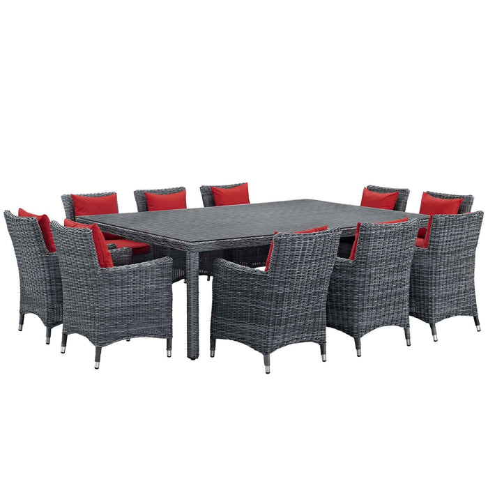 Modway Summon 11 Piece Outdoor Patio Sunbrella® Dining Set - View 34