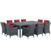 Modway Summon 11 Piece Outdoor Patio Sunbrella® Dining Set - View 34