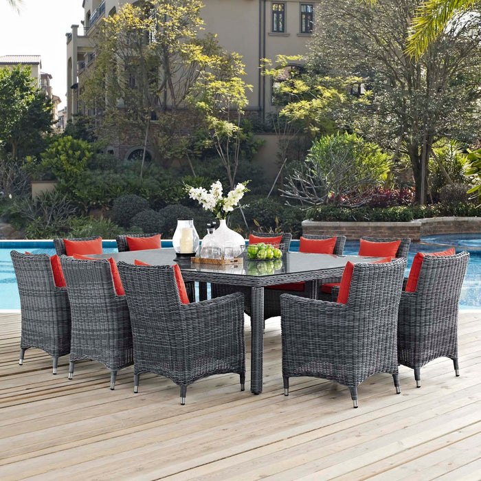 Modway Summon 11 Piece Outdoor Patio Sunbrella® Dining Set - View 20