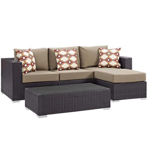 Convene 3 Piece Outdoor Patio Sofa Set - alternate angle view