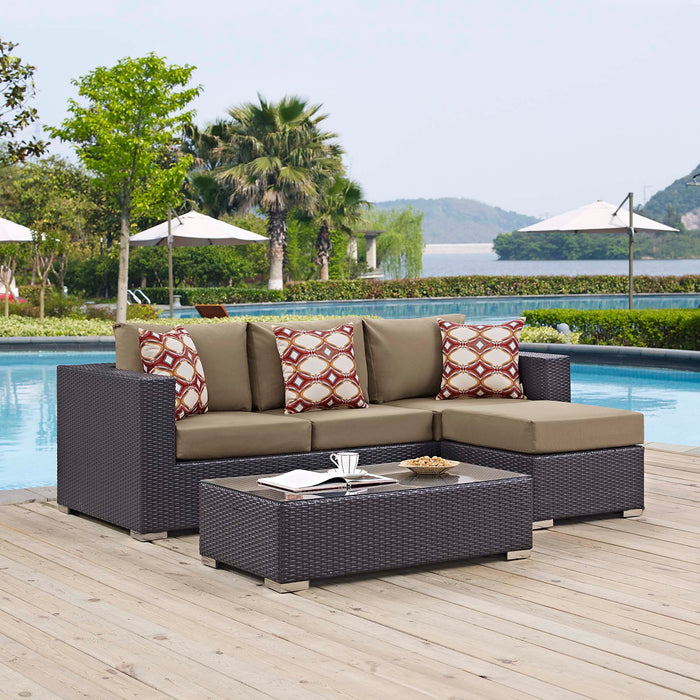Convene 3 Piece Outdoor Patio Sofa Set - Modway \outdoor\conversation sets