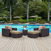 Convene 5 Piece Outdoor Patio Sectional Set - Modway \outdoor\conversation sets