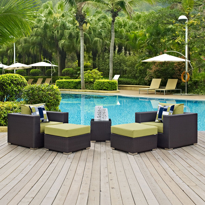 Convene 5 Piece Outdoor Patio Sectional Set - view 7