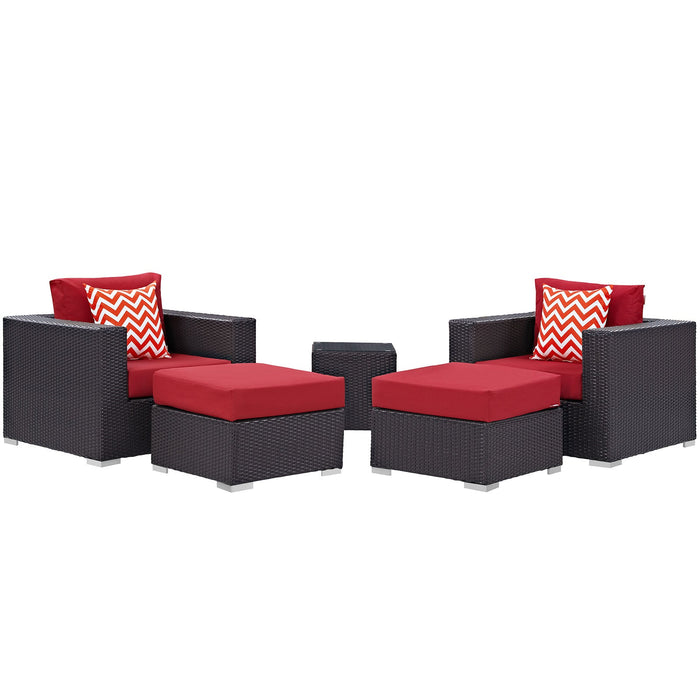 Convene 5 Piece Outdoor Patio Sectional Set - view 14
