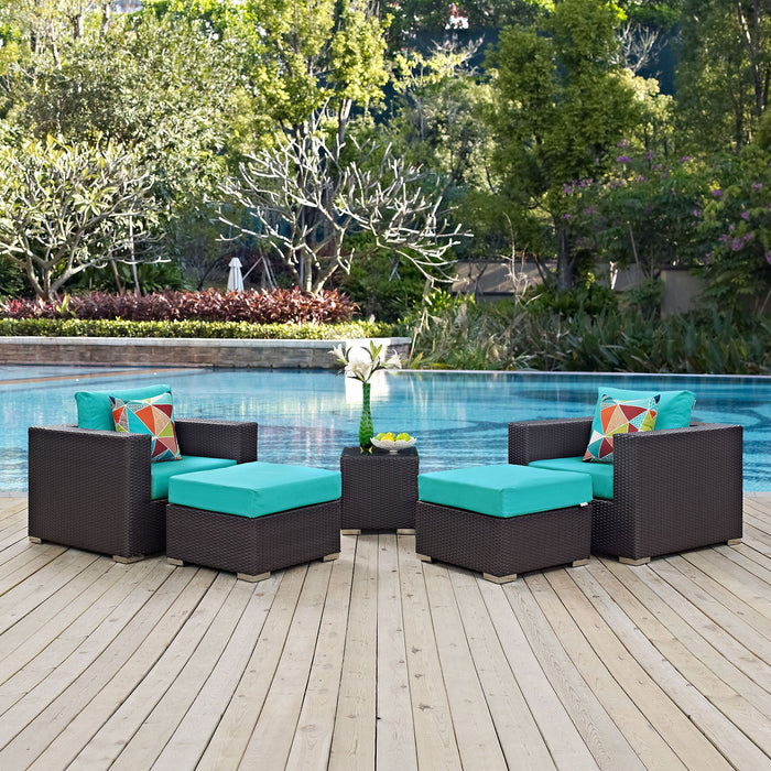 Convene 5 Piece Outdoor Patio Sectional Set - view 19