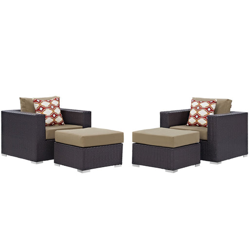 Convene 4 Piece Outdoor Patio Sectional Set - alternate angle view