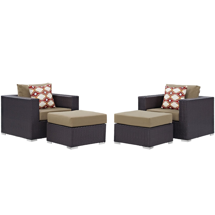 Convene 4 Piece Outdoor Patio Sectional Set - alternate angle view