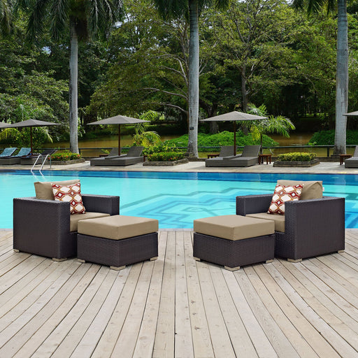 Convene 4 Piece Outdoor Patio Sectional Set - Modway \outdoor\conversation sets