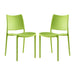 Modway Hipster Dining Side Chair Set of 2 in Green