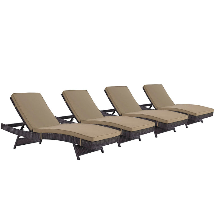 Convene Chaise Outdoor Patio Set of 4 by Modway - angle view
