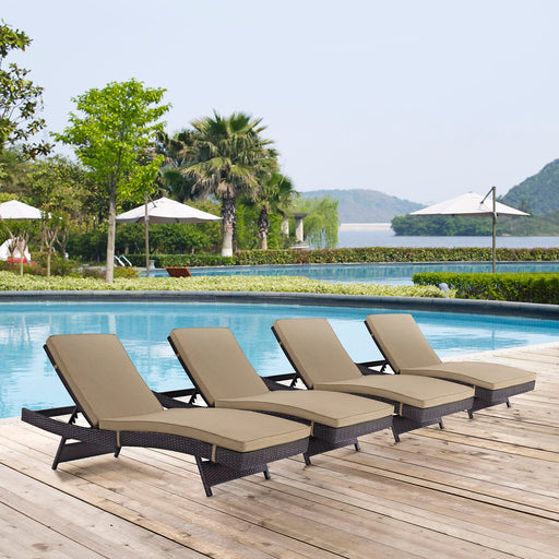 Convene Chaise Outdoor Patio Set of 4 by Modway - front view