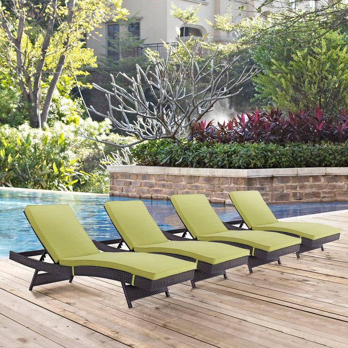 Convene Chaise Outdoor Patio Set of 4 by Modway - interior view