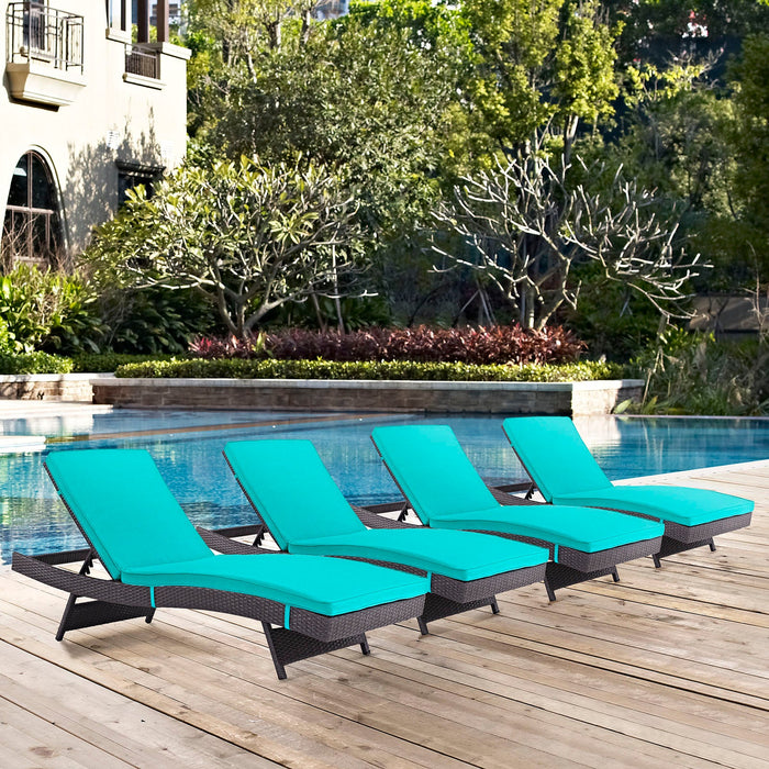 Convene Chaise Outdoor Patio Set of 4 by Modway - view 21