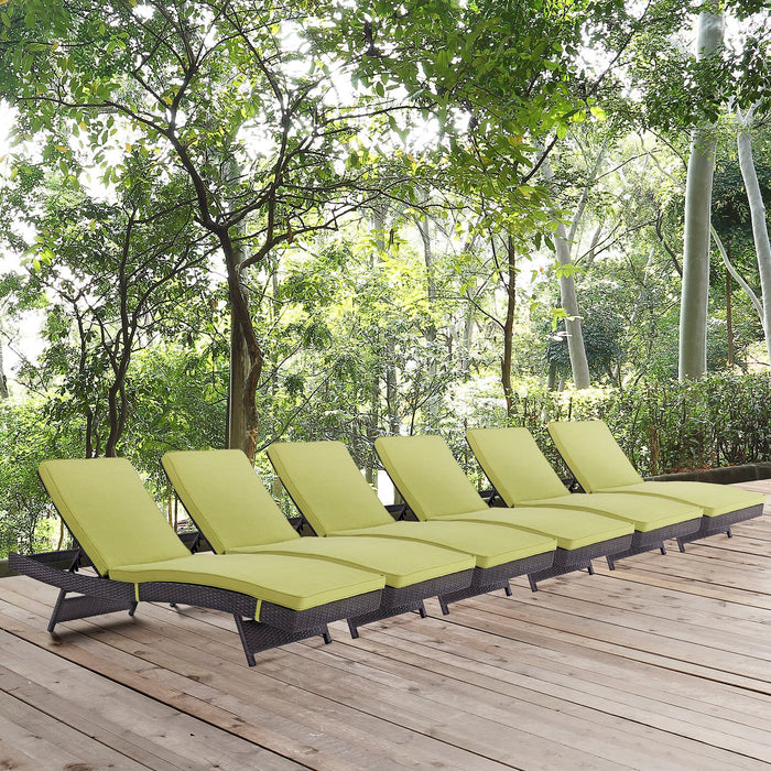 Convene Chaise Outdoor Patio Set of 6 by Modway - interior view