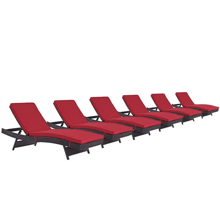 Convene Chaise Outdoor Patio Set of 6 by Modway - view 17