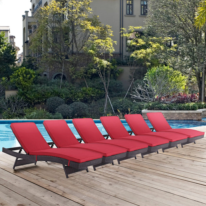 Convene Chaise Outdoor Patio Set of 6 by Modway - view 16