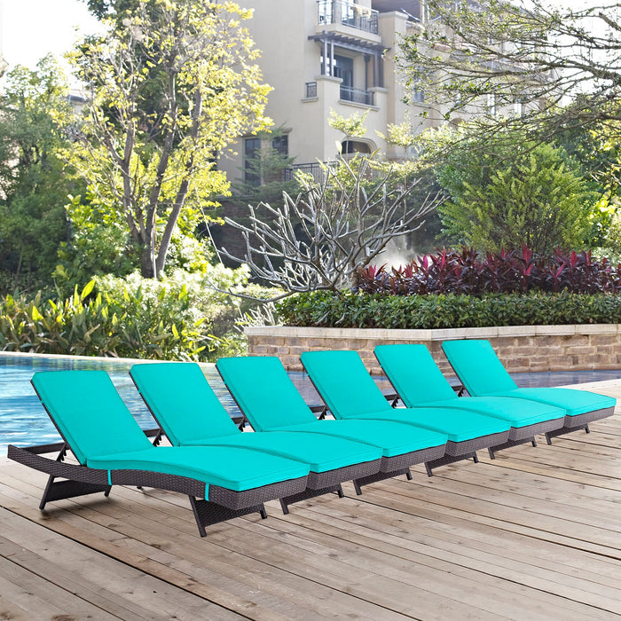 Convene Chaise Outdoor Patio Set of 6 by Modway - view 21