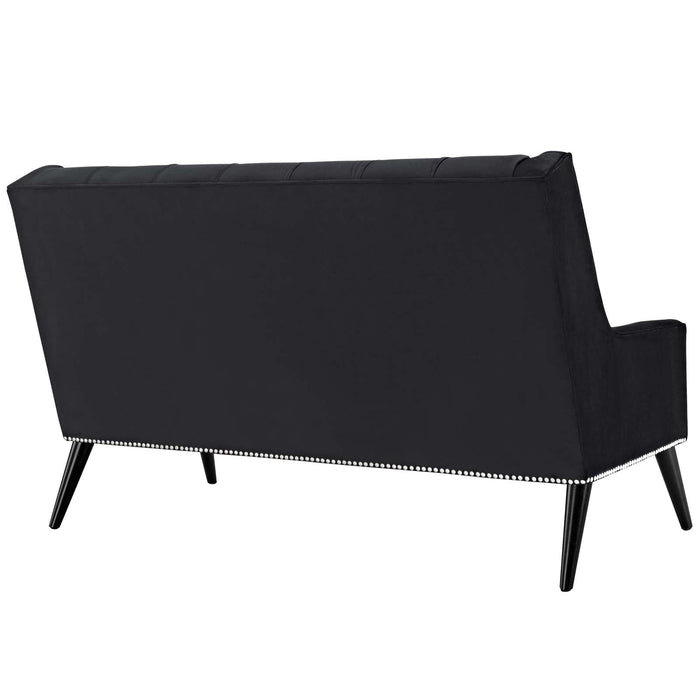 Peruse Performance Velvet Loveseat - detail close-up