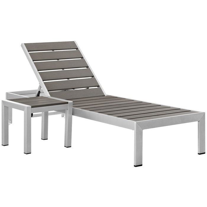 Shore 2 Piece Outdoor Patio Aluminum Set - alternate angle view