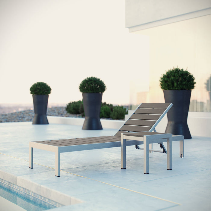 Shore 2 Piece Outdoor Patio Aluminum Set - Modway \outdoor\chaise lounges